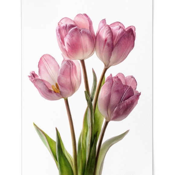 Watercolor Tulips Wall Art Illustration Print Poster Unframed - Picture 6 of 6